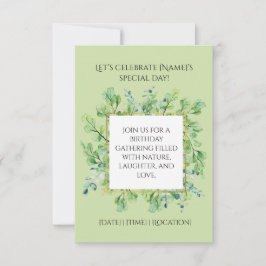 Invitación Elegante fiesta de cumpleaños de la vegetación bot