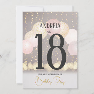 Invitación Elegante fiesta de cumpleaños de las luces de gita