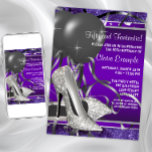 Invitación Elegante Fiesta de Cumpleaños de las Mujeres Morad<br><div class="desc">Elegante purpurina púrpura, negro y plata zapatos de tacón alto plantilla de invitación para la fiesta de cumpleaños de la mujer. La elegante invitación de esta mujer a la fiesta de cumpleaños púrpura es fácilmente personalizada para su fiesta o evento simplemente eligiendo el botón "Personalizar it!" para empezar a añadir...</div>