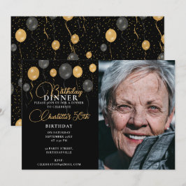 Invitación Elegante fiesta de cumpleaños de los globos de oro