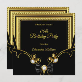 Invitación Elegante fiesta de cumpleaños de manitas negras de