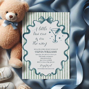 Invitación Elegante Fiesta de Cumpleaños de Martini Azul para