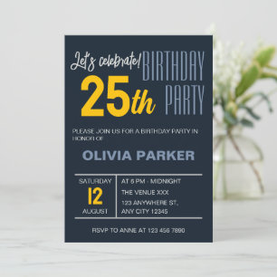 Invitación Elegante fiesta de cumpleaños de moda para adultos