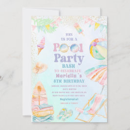 Invitación Elegante fiesta de cumpleaños de niña de 8 años en