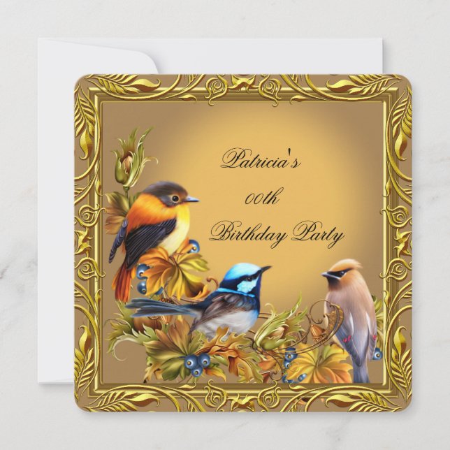 Invitación Elegante fiesta de cumpleaños de oro Caramel de pá (Anverso)