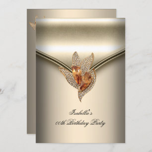 Invitación Elegante fiesta de cumpleaños de oro de Caramel Be