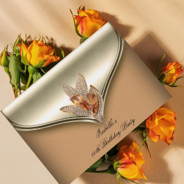 Invitación Elegante fiesta de cumpleaños de oro de Caramel Be