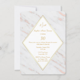 Invitación Elegante fiesta de cumpleaños de oro de Rosa de di
