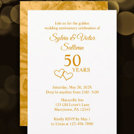 Invitación Elegante Fiesta de Cumpleaños de Oro Personalizada