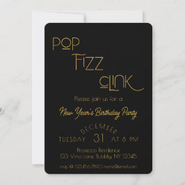 Invitación Elegante fiesta de cumpleaños de Pop Fizz Clink