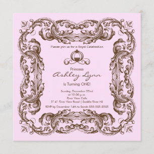 Invitación Elegante fiesta de cumpleaños de princesa vintage