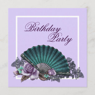 Invitación Elegante Fiesta de Cumpleaños de Rosa Lavanda Púrp