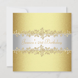 Invitación Elegante fiesta de cumpleaños de Rosas dorados ama