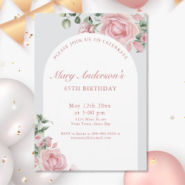 Invitación Elegante fiesta de cumpleaños de Rubor Rosa Rosada