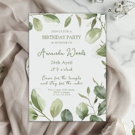 Invitación Elegante fiesta de cumpleaños de serenidad floral