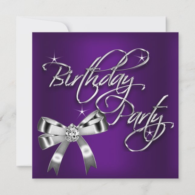 Invitación Elegante fiesta de cumpleaños de una mujer puramen (Anverso)