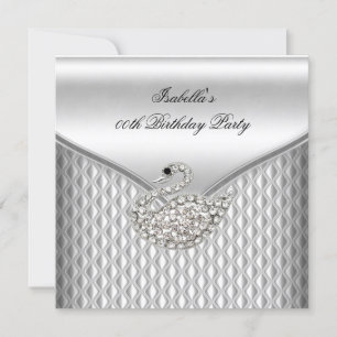 Invitación Elegante Fiesta de Cumpleaños del Cisne Blanco de 