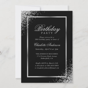 Invitación Elegante fiesta de cumpleaños del Confetti de Plat