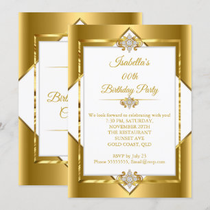 Invitación Elegante fiesta de cumpleaños del diamante blanco