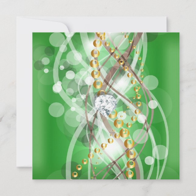 Invitación Elegante fiesta de cumpleaños del Diamante de Oro  (Anverso)