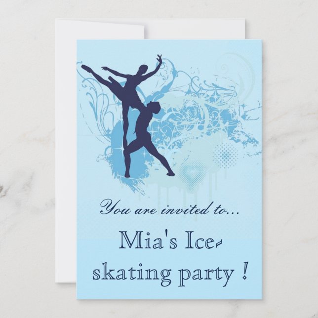 Invitación Elegante fiesta de cumpleaños del fiesta de patina (Anverso)