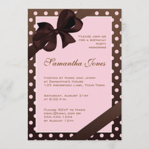 Invitación Elegante fiesta de cumpleaños del Punto Rosa y Pol