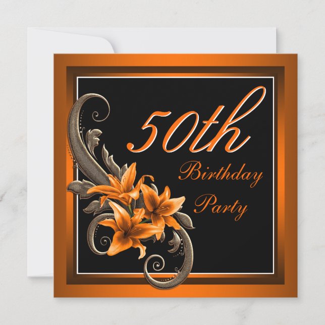 Invitación Elegante fiesta de cumpleaños del Tigre Negro y Na (Anverso)