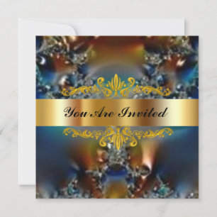 Invitación Elegante fiesta de cumpleaños Fantasy Gold