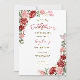 Invitación Elegante fiesta de cumpleaños floral