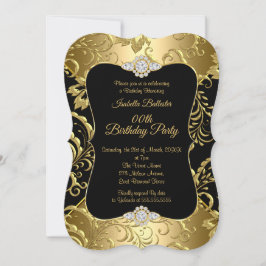 Invitación Elegante fiesta de cumpleaños floral de Black Dama