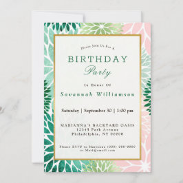 Invitación Elegante fiesta de cumpleaños floral de Dahlia ver