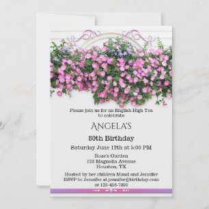 Invitación Elegante fiesta de cumpleaños floral inglesa
