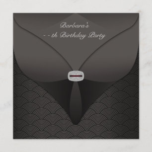 Invitación Elegante fiesta de cumpleaños negra