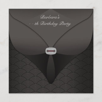 Invitación Elegante fiesta de cumpleaños negra