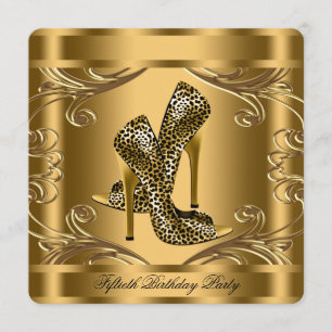 Invitación Elegante fiesta de cumpleaños negra y dorada