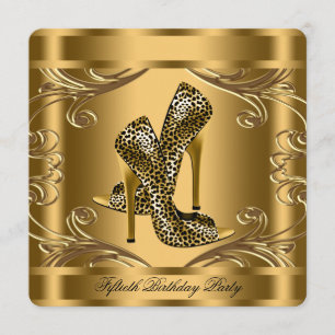 Invitación Elegante fiesta de cumpleaños negro y oro