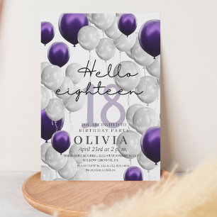 Invitación Elegante fiesta de cumpleaños número 18 de los glo