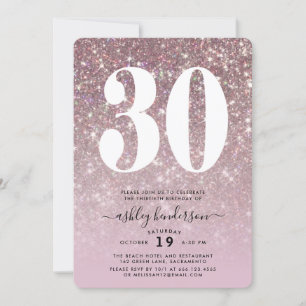 Invitación Elegante Fiesta de cumpleaños número 30