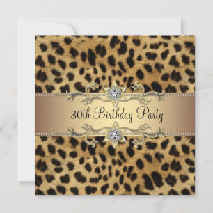 Invitación Elegante fiesta de cumpleaños número 30 de Leopard