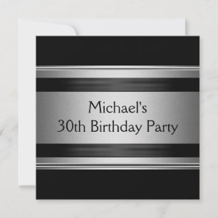 Invitación Elegante fiesta de cumpleaños número 30 de metal n