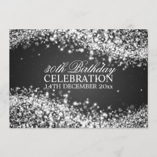 Invitación Elegante Fiesta de cumpleaños número 30 de onda es