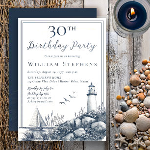 Invitación Elegante fiesta de cumpleaños número 30 en el Faro