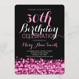 Invitación Elegante Fiesta de cumpleaños número 30 mancha ros
