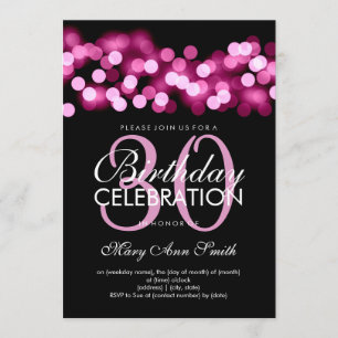 Invitación Elegante Fiesta de cumpleaños número 30 Pink Holly