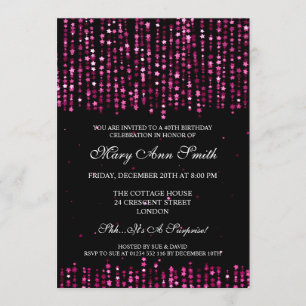 Invitación Elegante Fiesta de cumpleaños número 40, Estrella 