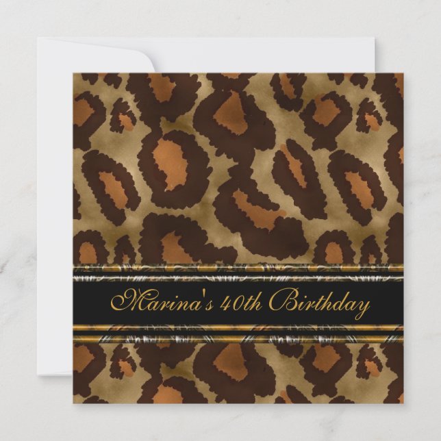 Invitación Elegante fiesta de cumpleaños número 40 negro oro  (Anverso)