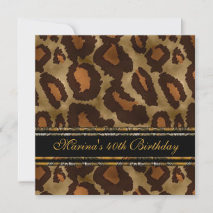 Invitación Elegante fiesta de cumpleaños número 40 negro oro