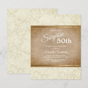 Invitación Elegante fiesta de cumpleaños número 50 de marfil