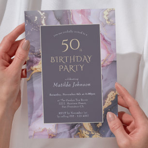 Invitación Elegante fiesta de cumpleaños número 50 del Agate