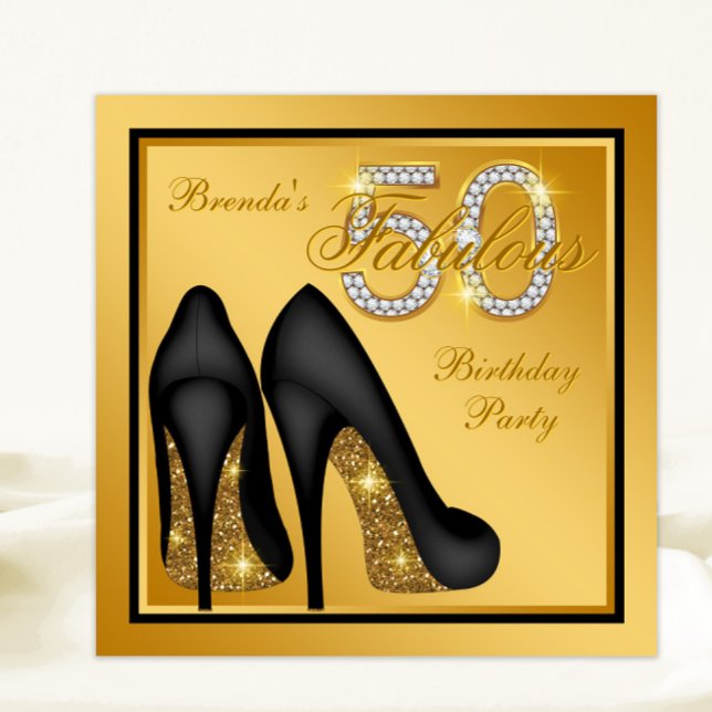 Invitación Elegante fiesta de cumpleaños número 50 fabulosa d (Subido por el creador)